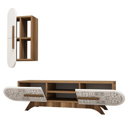 Hanah Home Defne - Mueble de TV Nogal y Blanco